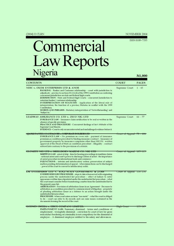 NOVEMBER 2004 – Editorial