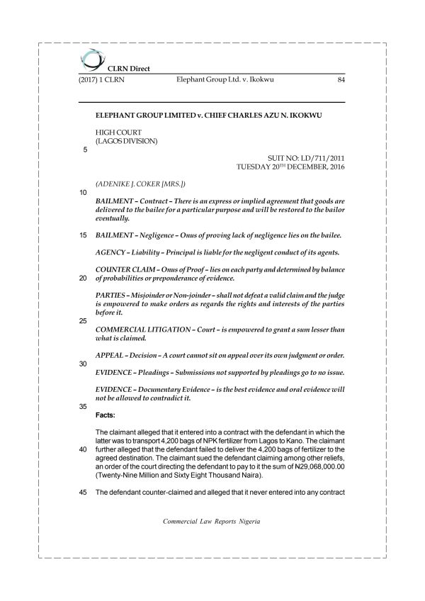 Elephant Group Ltd. v. Ikokwu