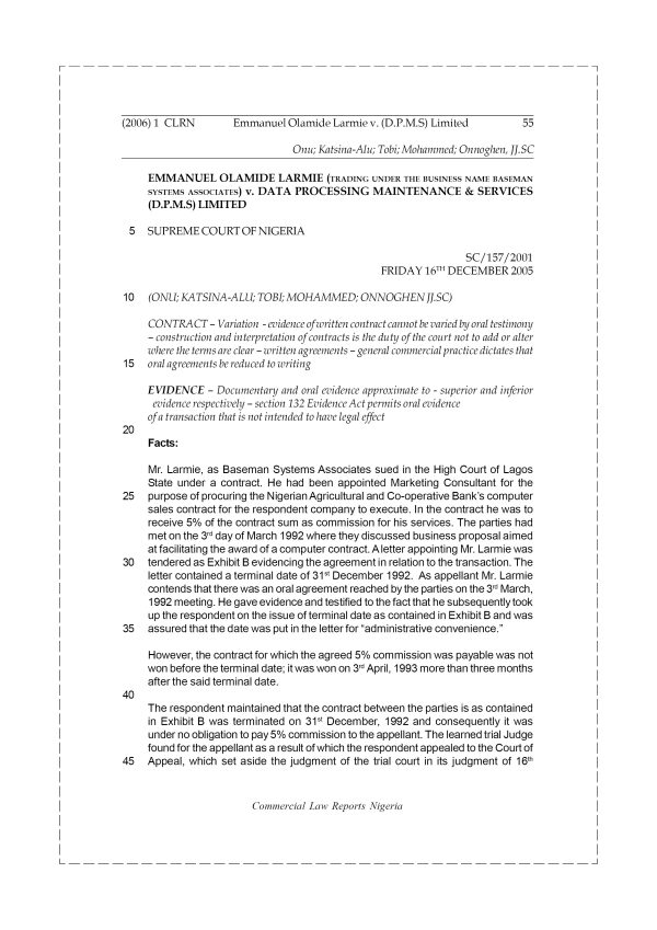 Emmanuel Olamide Larmie v. (D.P.M.S) Limited