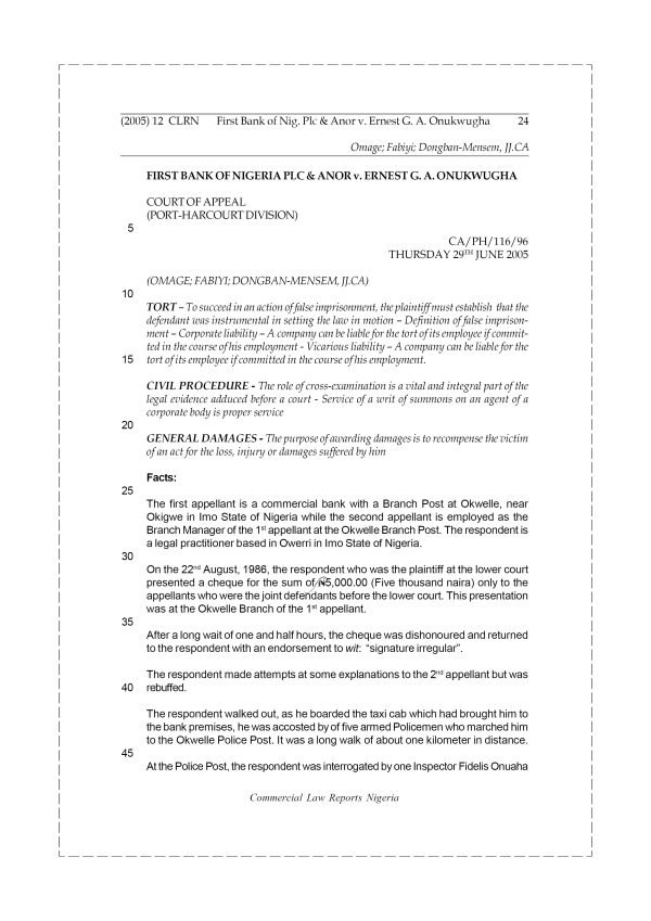 First Bank of Nigeria Plc & Anor v. Ernest G. A. Onukwugha