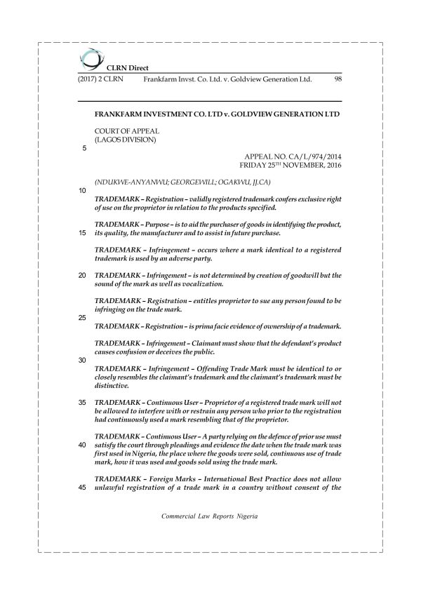 Frankfarm Invst. Co. Ltd. v. Goldview Generation Ltd.