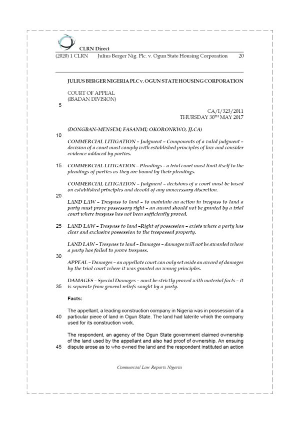 JULIUS BERGER NIG. PLC. v. OGUN STATE HOUSING CORPORATION