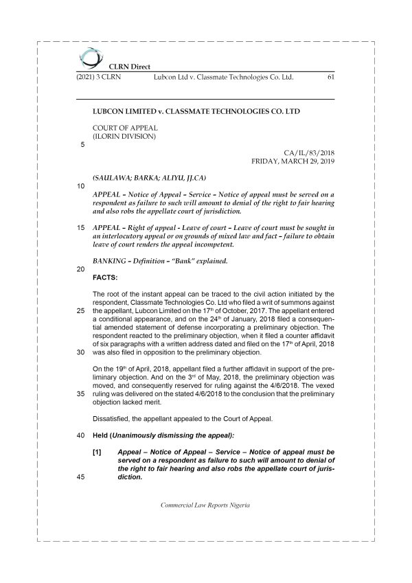 LUBCON LTD v. CLASSMATE TECHNOLOGIES CO. LTD.