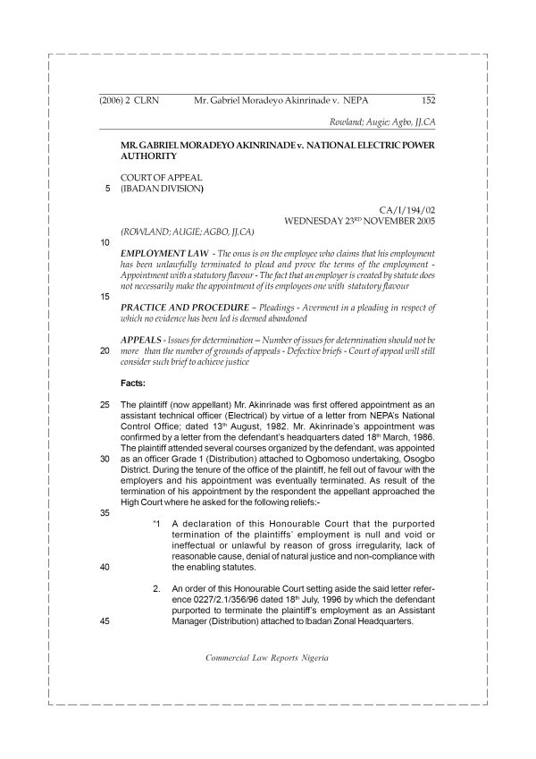 Mr. Gabriel Moradeyo Akinrinade v. NEPA