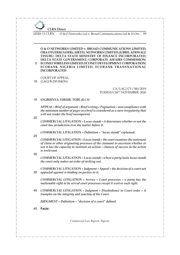 O & O NETWORKS LTD v. BROAD COMMUNICATIONS LTD & 10 ORS.