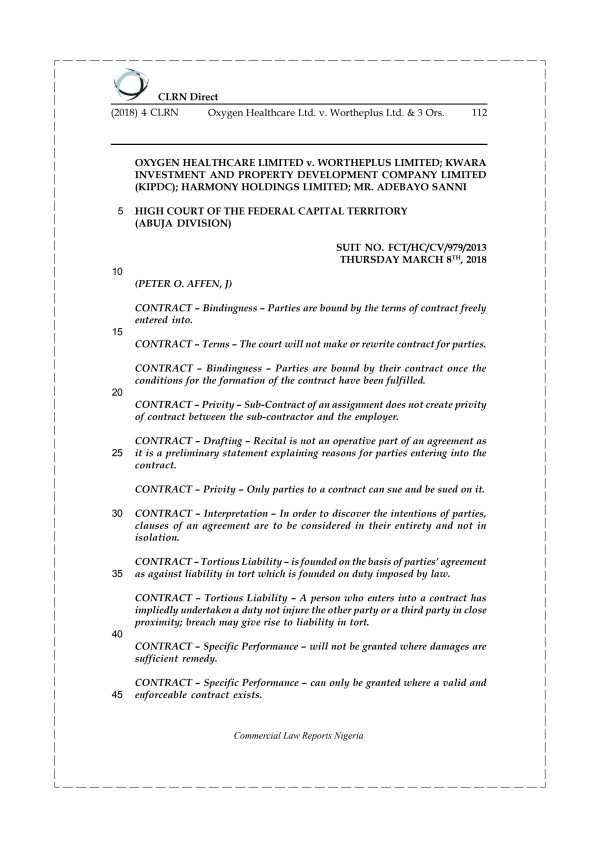 Oxygen Healthcare Ltd. v. Wortheplus Ltd. & 3 Ors.