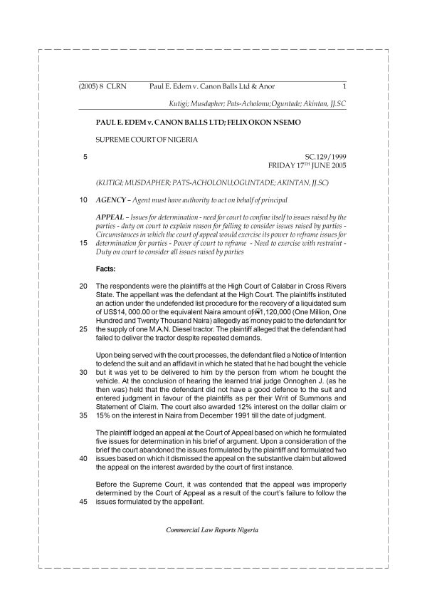 Paul E. Edem v. Canon Balls Ltd & Anor