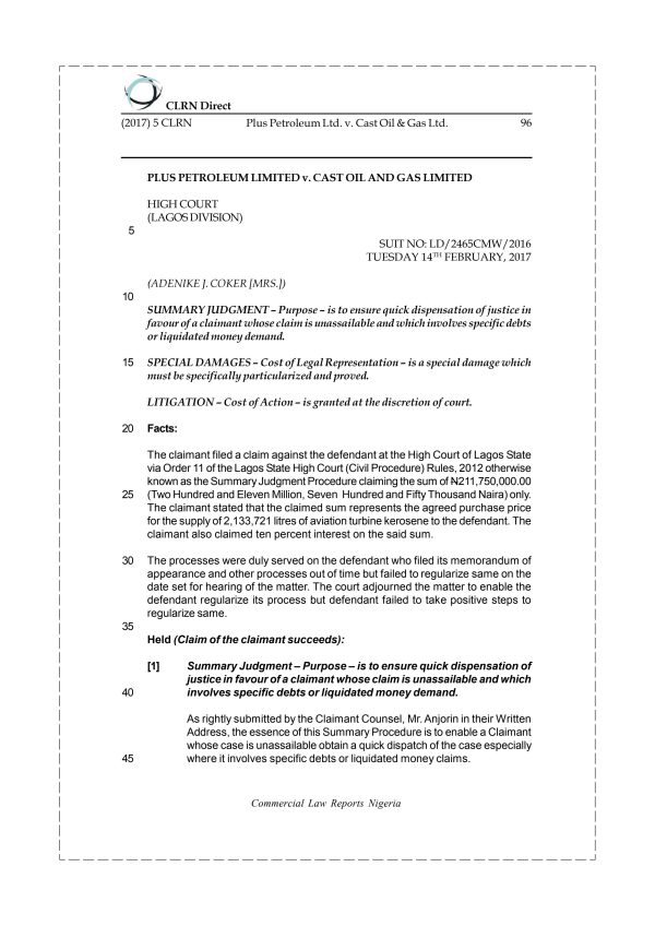 Plus Petroleum Ltd. v. Cast Oil & Gas Ltd.