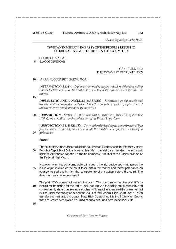 Tsvetan Dimitrov & Anor v. Multichoice Nigeria Limited