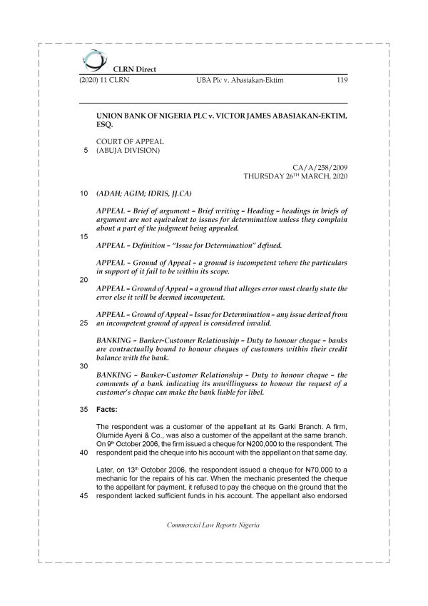 UBA PLC v. ABASIAKAN-EKTIM