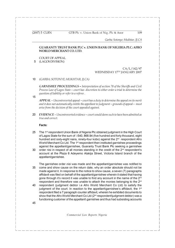 Guaranty Trust Bank Plc v. Union Bank of Nig. Plc & Anor