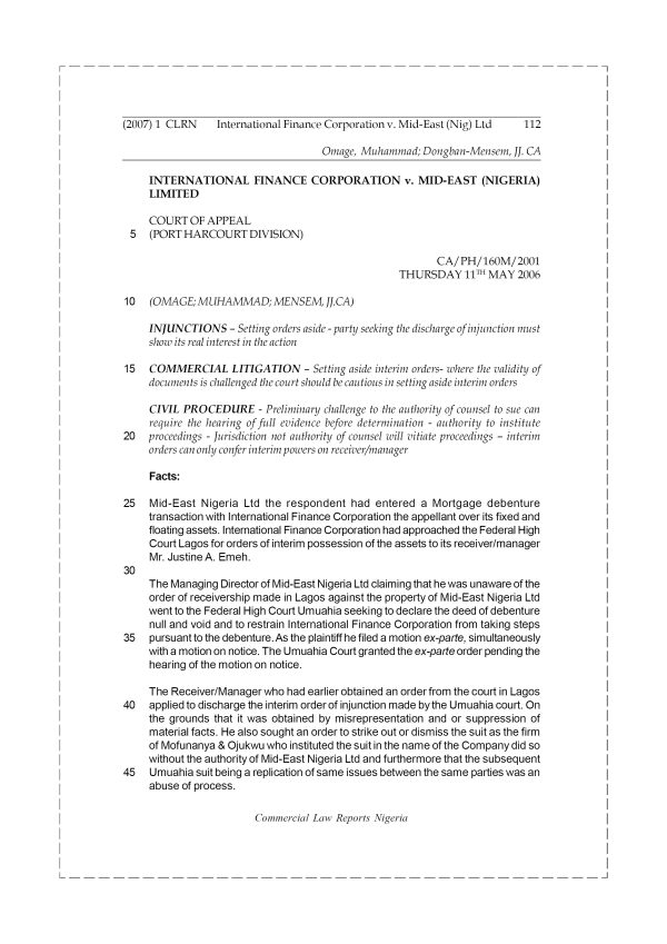 International Finance Corp. v. Mid-East (Nig.) Ltd