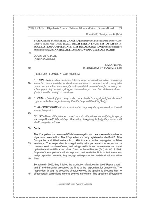 Ukpabio & Anor v. National Films and Video Censors Board