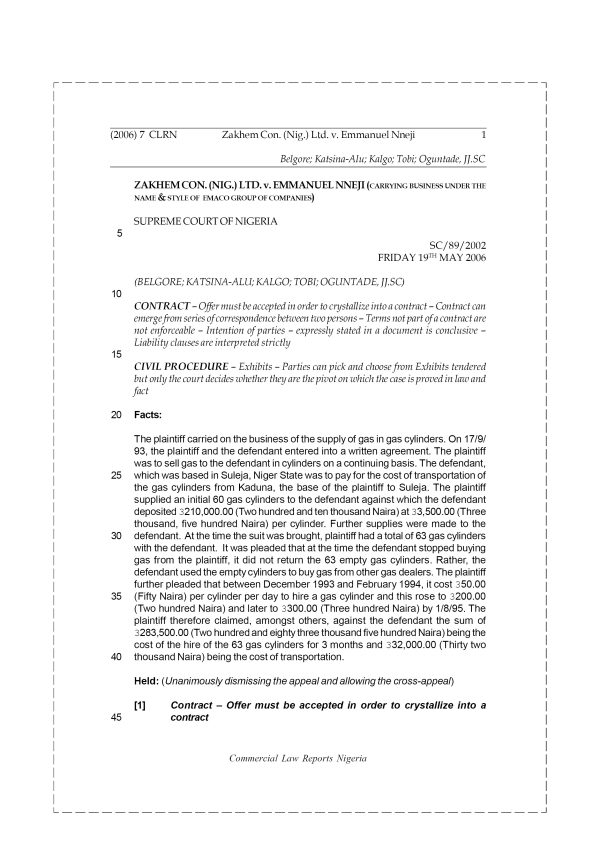 Zakhem Con. (Nig.) Ltd v. Emmanuel Nneji